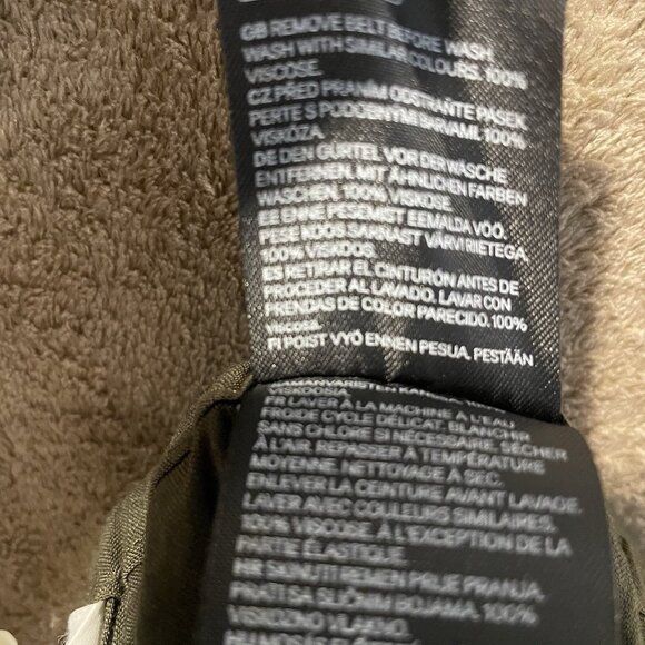 H&M Pants Womens 12 High Waist Stretch Utility Trouser Olive Green Pull On - Picture 5 of 9